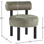 Chaise Ambre en Tissu Shearing Végan de Meridian Furniture