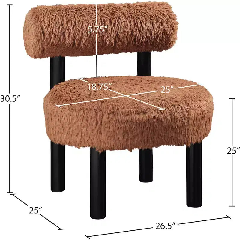 Chaise Ambre en Tissu Shearing Végan de Meridian Furniture