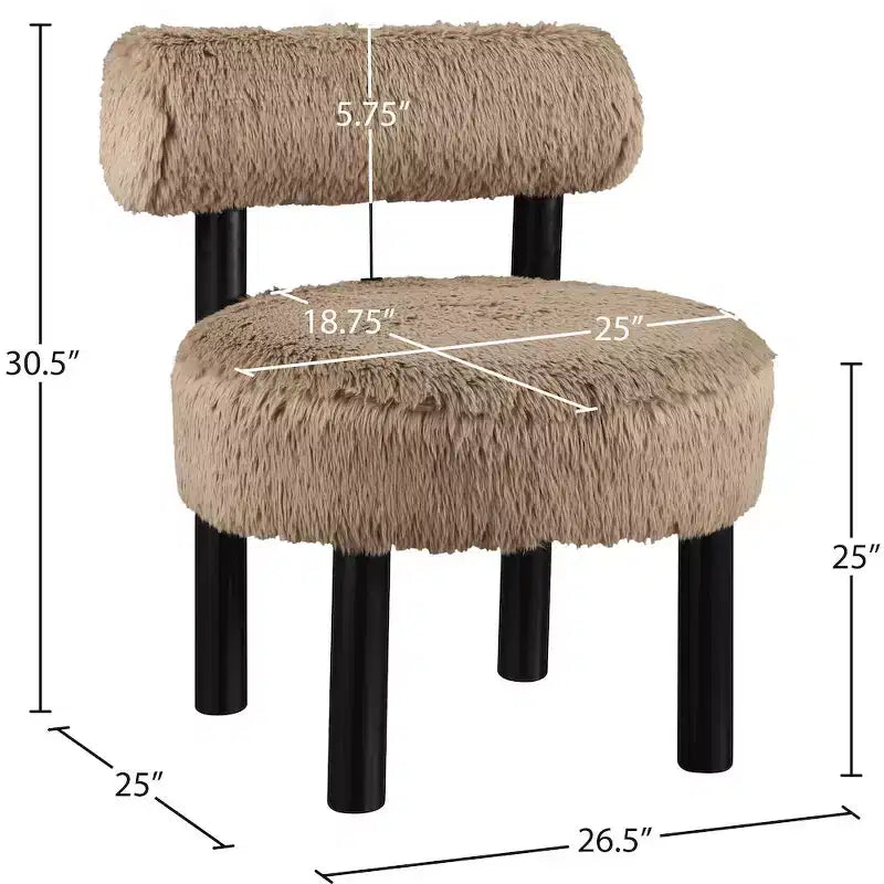 Chaise Ambre en Tissu Shearing Végan de Meridian Furniture