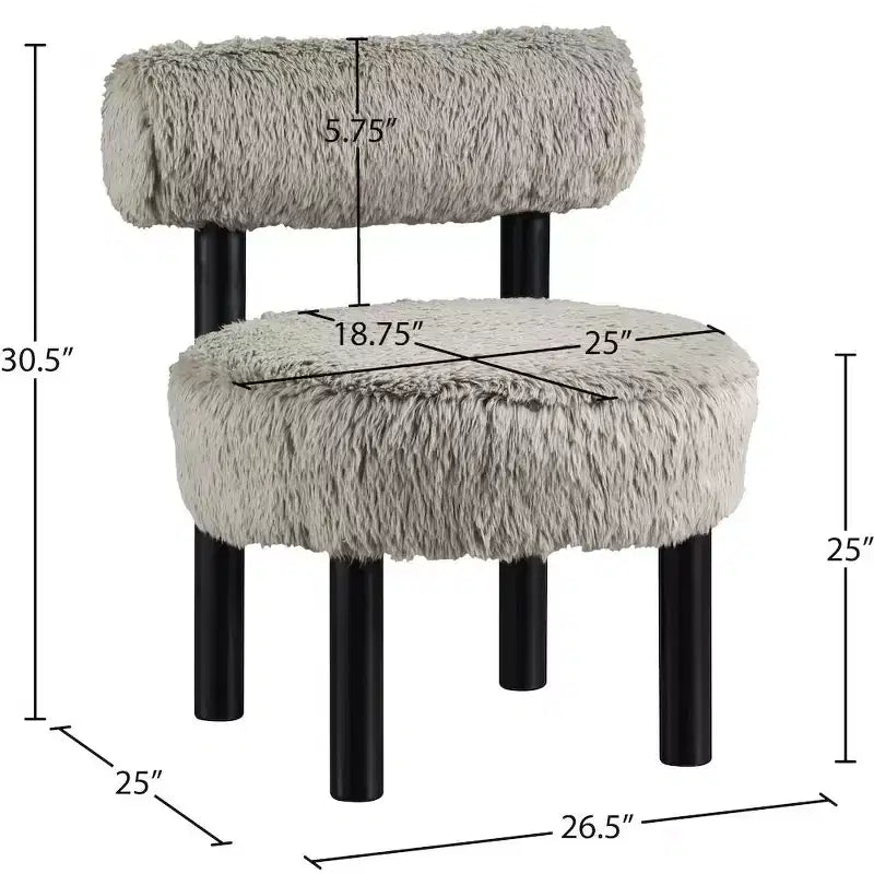 Chaise Ambre en Tissu Shearing Végan de Meridian Furniture