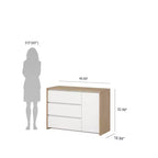 Tvilum, buffet avec 3 tiroirs et 1 porte, 117 cm de large, modèle Next