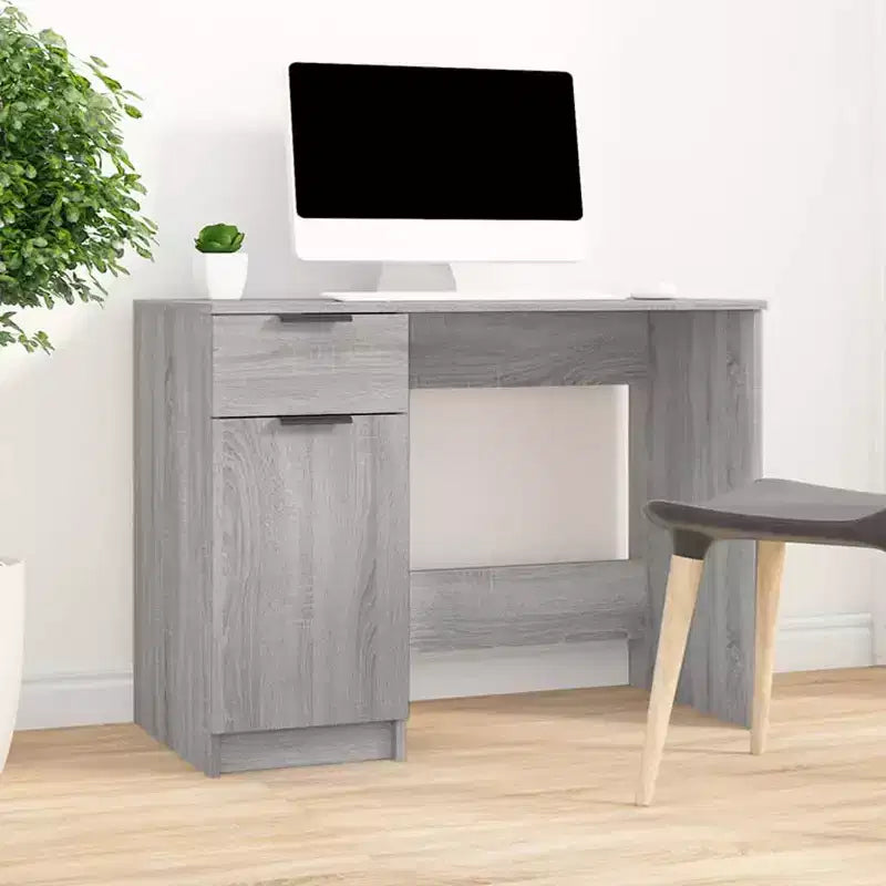 vidaXL Bureau gris sonoma Bois d'ingénierie 100 x 50 x 75 cm Bureau