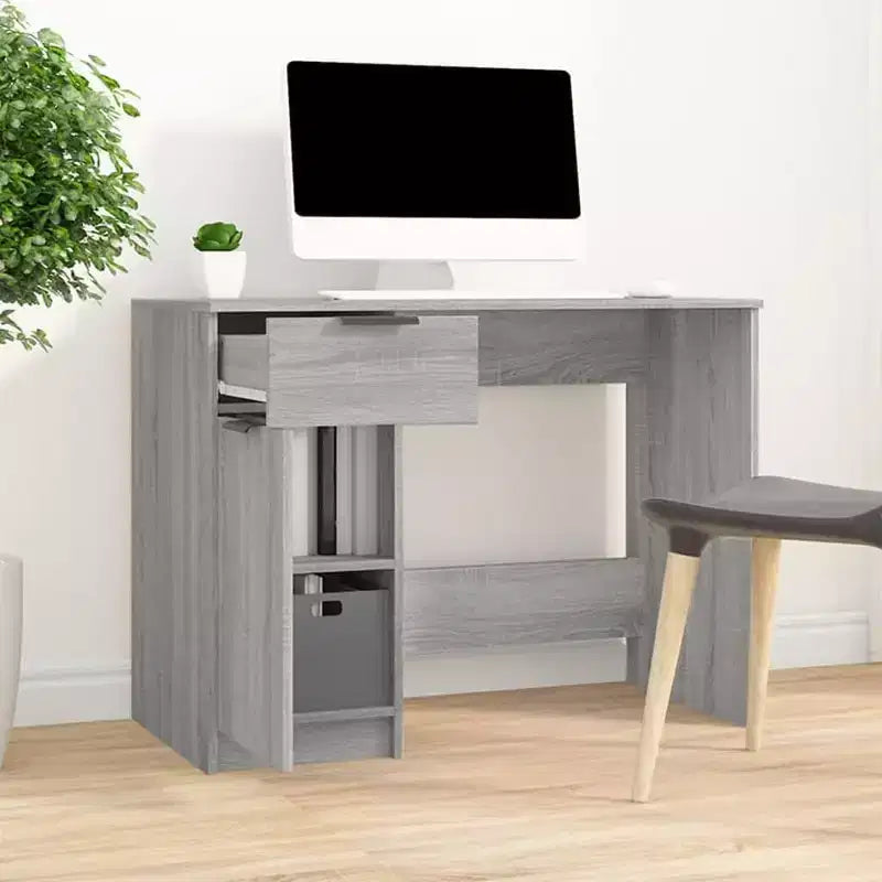vidaXL Bureau gris sonoma Bois d'ingénierie 100 x 50 x 75 cm Bureau