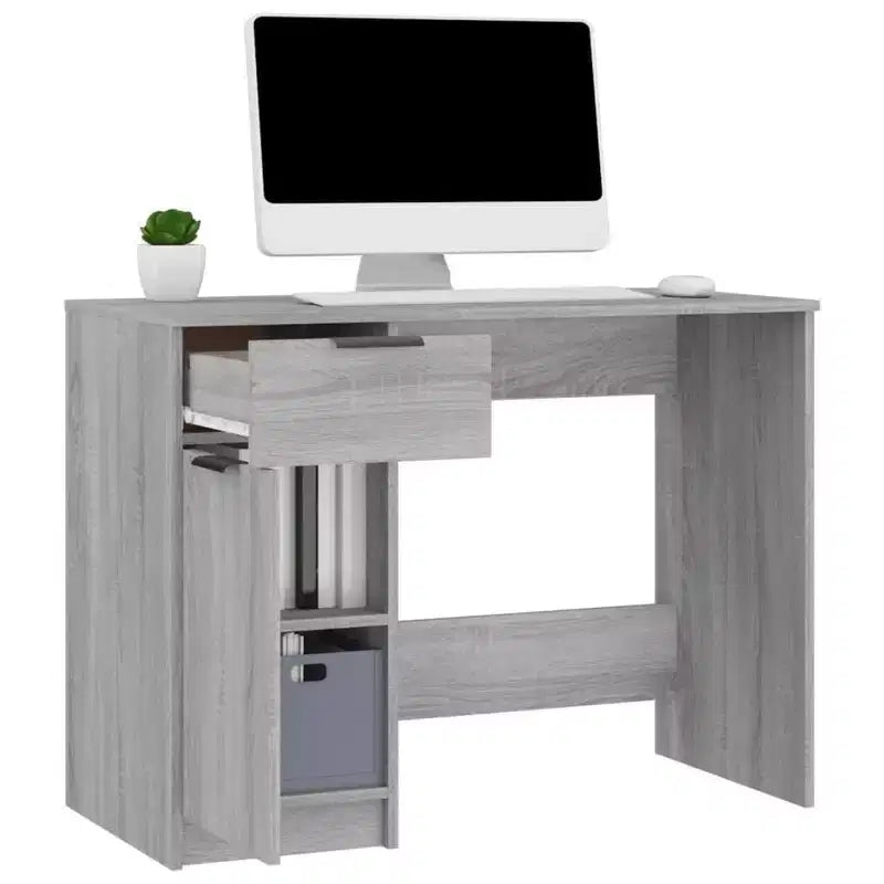 vidaXL Bureau gris sonoma Bois d'ingénierie 100 x 50 x 75 cm Bureau