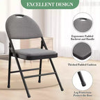 Lot de 6 chaises pliantes Chaises pliantes en tissu avec sièges rembourrés, cadre en métal, empilables, intérieur/extérieur Pour la maison, le bureau, les fêtes, les événements