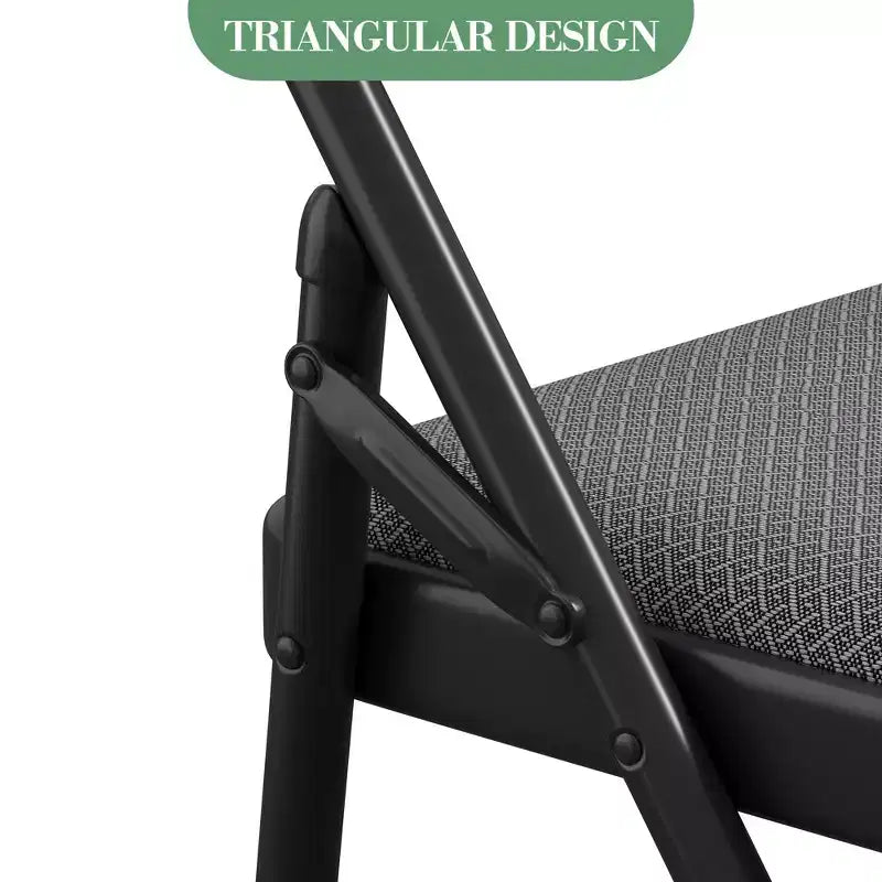 Lot de 6 chaises pliantes Chaises pliantes en tissu avec sièges rembourrés, cadre en métal, empilables, intérieur/extérieur Pour la maison, le bureau, les fêtes, les événements