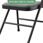 Lot de 6 chaises pliantes Chaises pliantes en tissu avec sièges rembourrés, cadre en métal, empilables, intérieur/extérieur Pour la maison, le bureau, les fêtes, les événements