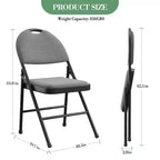 Lot de 6 chaises pliantes Chaises pliantes en tissu avec sièges rembourrés, cadre en métal, empilables, intérieur/extérieur Pour la maison, le bureau, les fêtes, les événements