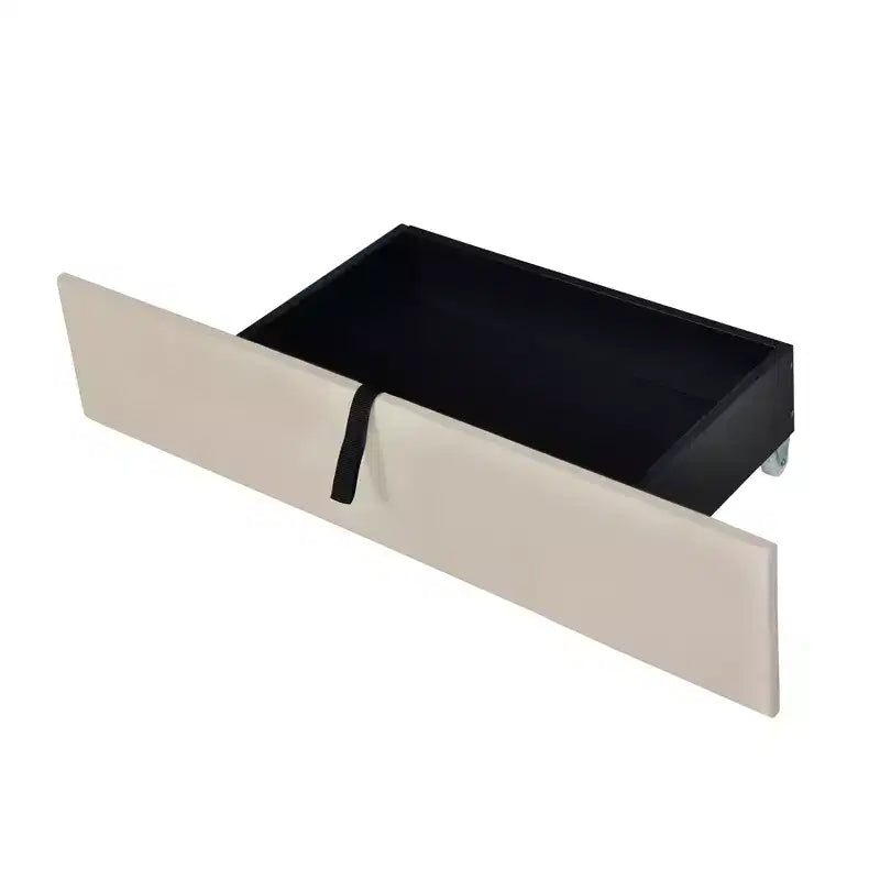 Lit plateforme moderne Luxystar Queen en velours rembourré avec 2 tiroirs et lit gigogne,