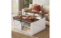 DEXYLLO Framhouse Coffee Table with Storage, 35.5 Lift Top Coffee Table for Living Room, Square Center Table