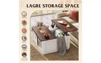 DEXYLLO Table basse de ferme avec rangement, table basse relevable de 90 cm pour salon, table centrale carrée