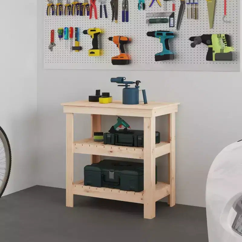 vidaXL Établi 30,9x19,7x31,5 Bois de pin massif
