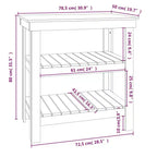 vidaXL Établi 30,9x19,7x31,5 Bois de pin massif