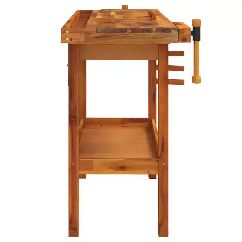 vidaXL Établi avec tiroir et étaux 124x52x83 cm Bois d'Acacia Massif