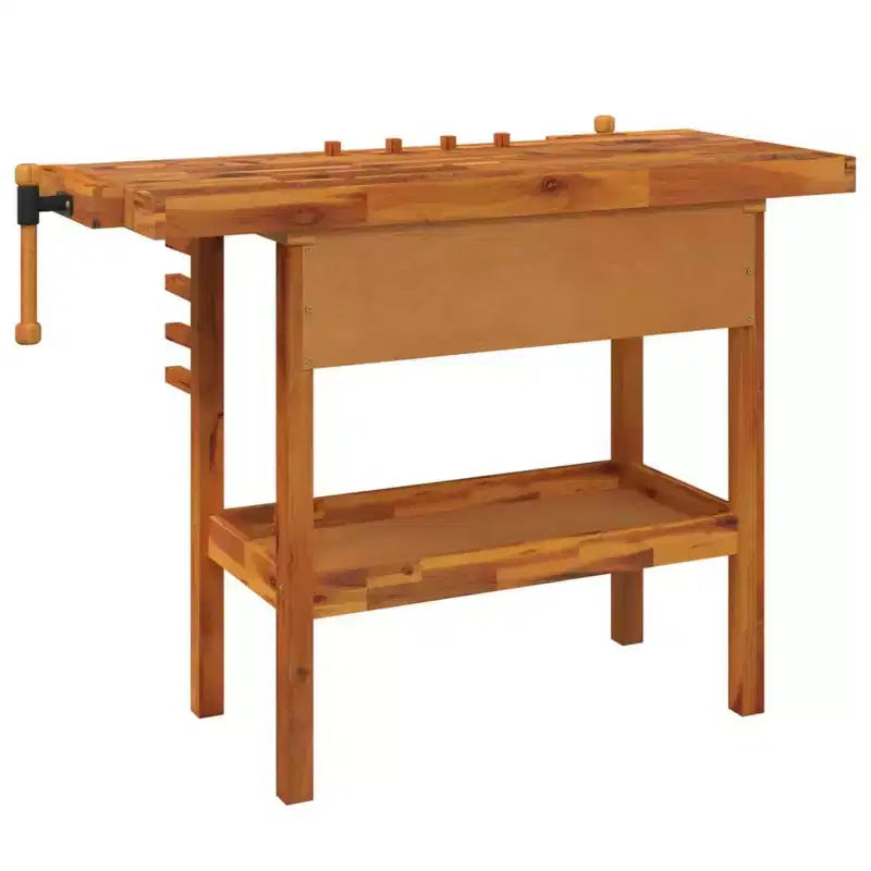 vidaXL Établi avec tiroir et étaux 124x52x83 cm Bois d'Acacia Massif