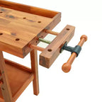 vidaXL Établi avec tiroir et étaux 124x52x83 cm Bois d'Acacia Massif