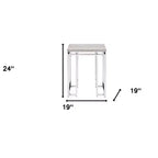 Table d'appoint carrée HomeRoots 24 en bois manufacturé chêne naturel et métal chromé