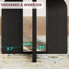 LinTimes 47-63 Table à Manger Ronde Extensible, Ferme en Bois pour 4 à 8 Personnes, Pieds Larges et Support Métallique Robuste, Gain de Place pour Cuisine et Appartement