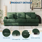 SunnyFurn 86 Canapé Nuage en Peluche, 3 Places avec Assise Profonde, 2 Coussins de Dossier Amovibles et Coussins Décoratifs pour Salon/Chambre/Appartements