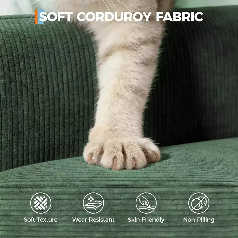 SunnyFurn 86 Canapé Nuage en Peluche, 3 Places avec Assise Profonde, 2 Coussins de Dossier Amovibles et Coussins Décoratifs pour Salon/Chambre/Appartements