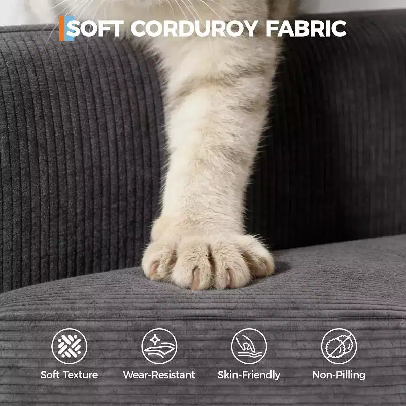 SunnyFurn 86 Canapé Nuage en Peluche, 3 Places avec Assise Profonde, 2 Coussins de Dossier Amovibles et Coussins Décoratifs pour Salon/Chambre/Appartements