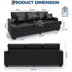 SunnyFurn 86 Canapé Nuage en Peluche, 3 Places avec Assise Profonde, 2 Coussins de Dossier Amovibles et Coussins Décoratifs pour Salon/Chambre/Appartements