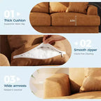 SunnyFurn 86 Canapé Nuage en Peluche, 3 Places avec Assise Profonde, 2 Coussins de Dossier Amovibles et Coussins Décoratifs pour Salon/Chambre/Appartements