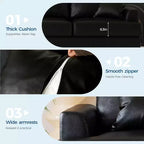 SunnyFurn 86 Canapé Nuage en Peluche, 3 Places avec Assise Profonde, 2 Coussins de Dossier Amovibles et Coussins Décoratifs pour Salon/Chambre/Appartements