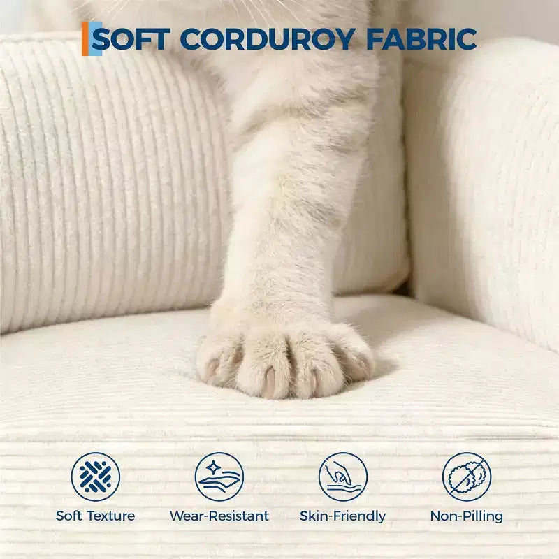 SunnyFurn 86 Canapé Nuage en Peluche, 3 Places avec Assise Profonde, 2 Coussins de Dossier Amovibles et Coussins Décoratifs pour Salon/Chambre/Appartements