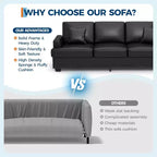 SunnyFurn 86 Canapé Nuage en Peluche, 3 Places avec Assise Profonde, 2 Coussins de Dossier Amovibles et Coussins Décoratifs pour Salon/Chambre/Appartements