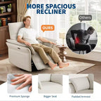 Fauteuil inclinable LinTimes Power Swivel Glider  Fauteuil inclinable individuel moderne, pivotant à 270°, accoudoirs incurvés à double couche, pour salon
