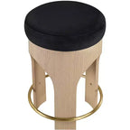 Tabouret de comptoir rembourré en velours Meridian Furniture Bocceli, finition naturelle