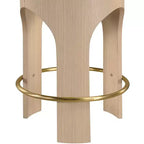 Tabouret de comptoir rembourré en velours Meridian Furniture Bocceli, finition naturelle