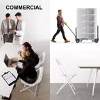 Chaise pliante en plastique, siège empilable portable avec cadre en acier, capacité de 159 kg pour bureau intérieur/extérieur, mariage, fête, cuisine, salle à manger