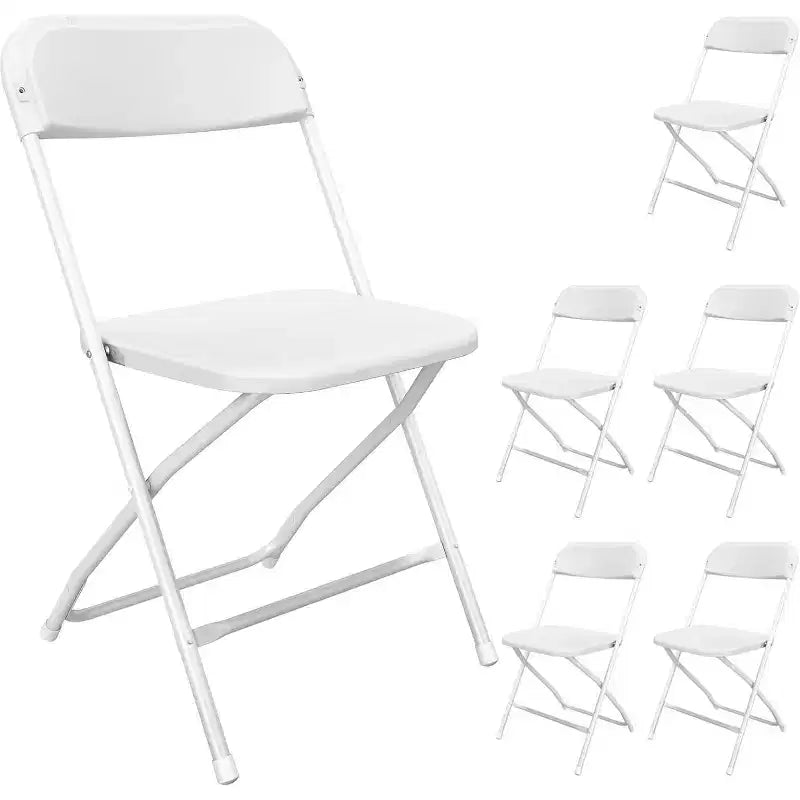 Chaise pliante en plastique, siège empilable portable avec cadre en acier, capacité de 159 kg pour bureau intérieur/extérieur, mariage, fête, cuisine, salle à manger