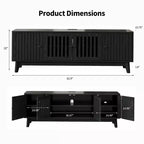 Meuble TV Meuble de Divertissement avec Prises de Courant, Meubles de Rangement à 4 Portes, Table Console Média 62,9" pour Téléviseurs de 43 à 70 Pouces, Étagères Réglables