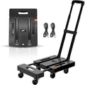 ALUCSET Folding Hand Truck, 500 LB Heavy Duty Luggage Cart, Portable Collapsible Utility Dolly with 2 Elastic Ropes for Travel Moving Office Home Use