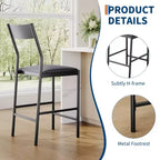 Lot de 2 tabourets de bar hauteur comptoir, tabourets d'îlot de cuisine rembourrés en cuir PU avec repose-pieds et pieds en métal, chaises de bar capacité 136 kg