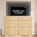 Commode haute Boho en rotin, 5 tiroirs, en bois, pour chambre à coucher, placard, chambre d'enfant, salon, finition naturelle