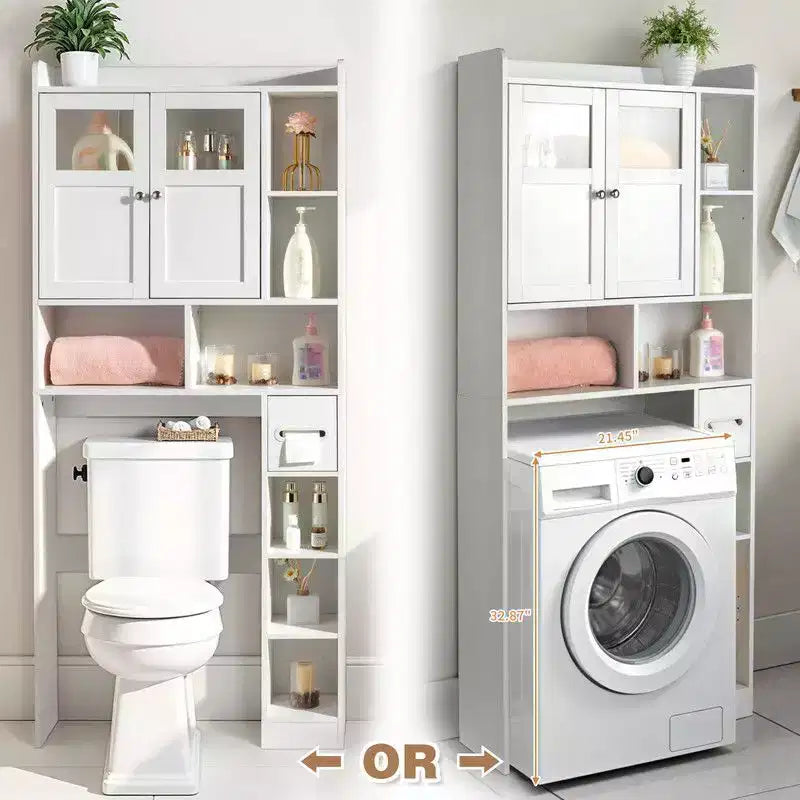 Meuble de rangement WC blanc