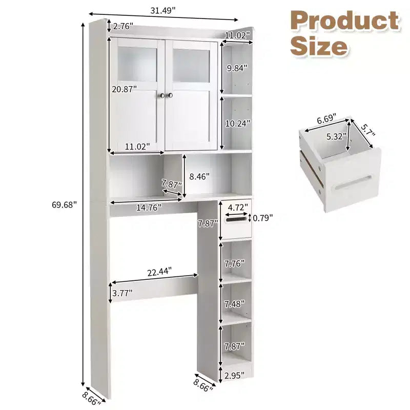 Meuble de rangement WC blanc