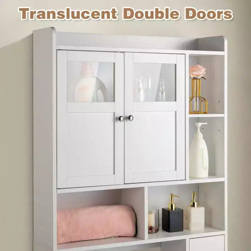 Meuble de rangement WC blanc
