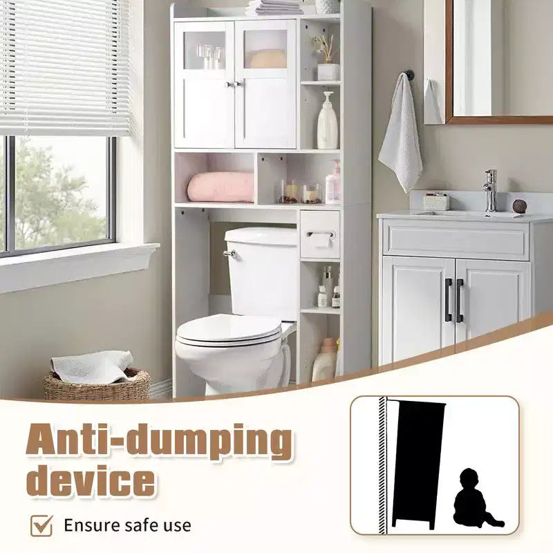 Meuble de rangement WC blanc