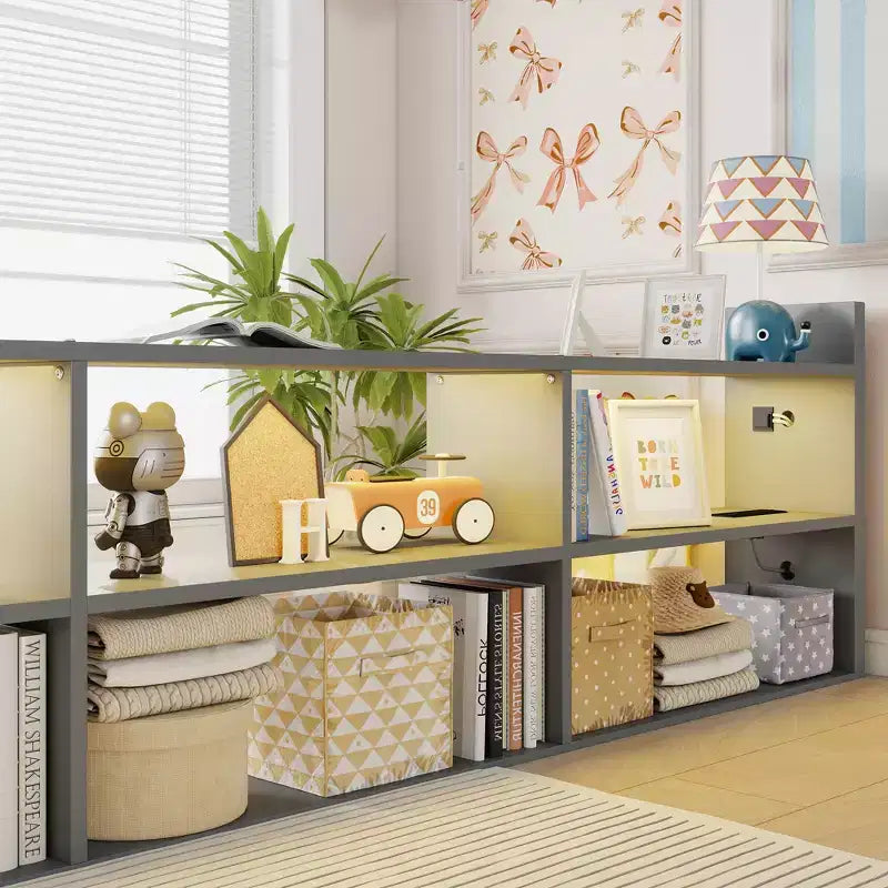 ModernLuxe Lit Double Superposé avec Rangement, Lumières LED et Station de Recharge, Convertible en 2 Lits Jumeaux pour Enfants