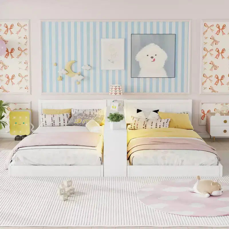 ModernLuxe Lit Double Superposé avec Rangement, Lumières LED et Station de Recharge, Convertible en 2 Lits Jumeaux pour Enfants