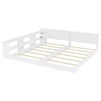 ModernLuxe Lit Double Superposé avec Rangement, Lumières LED et Station de Recharge, Convertible en 2 Lits Jumeaux pour Enfants