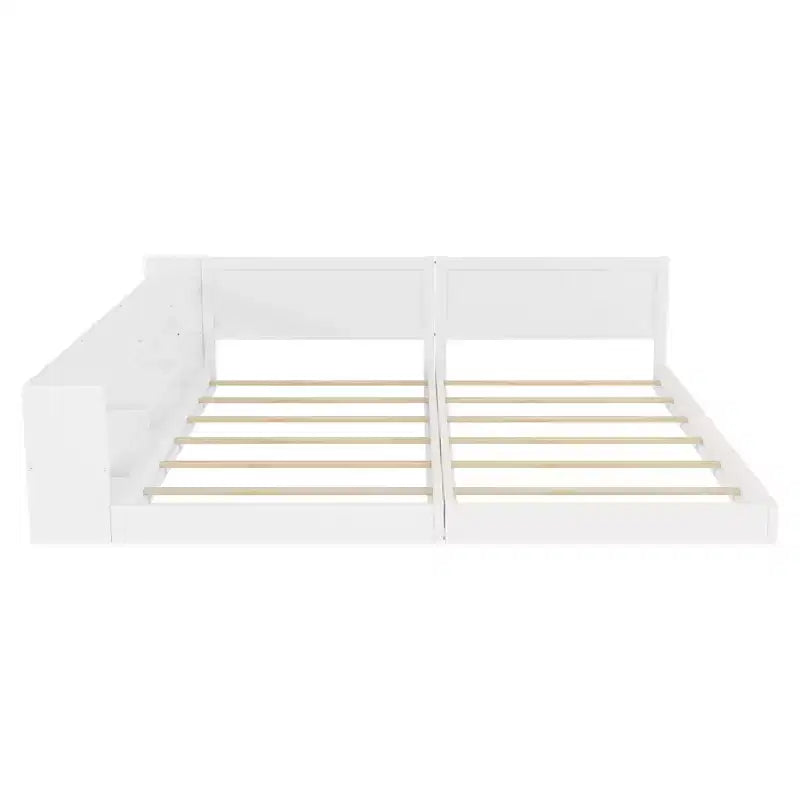 ModernLuxe Lit Double Superposé avec Rangement, Lumières LED et Station de Recharge, Convertible en 2 Lits Jumeaux pour Enfants