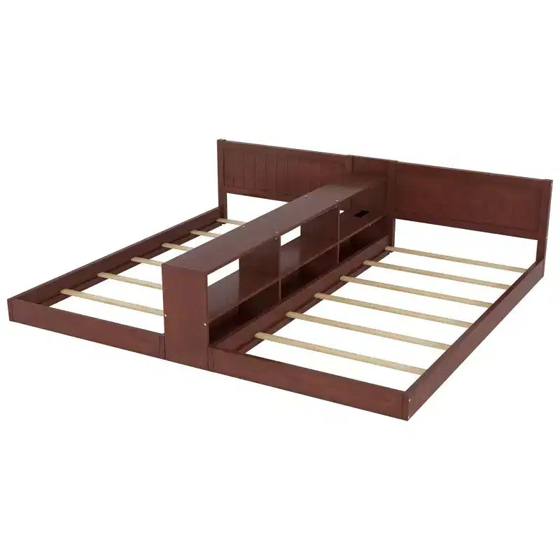 ModernLuxe Lit Double Superposé avec Rangement, Lumières LED et Station de Recharge, Convertible en 2 Lits Jumeaux pour Enfants