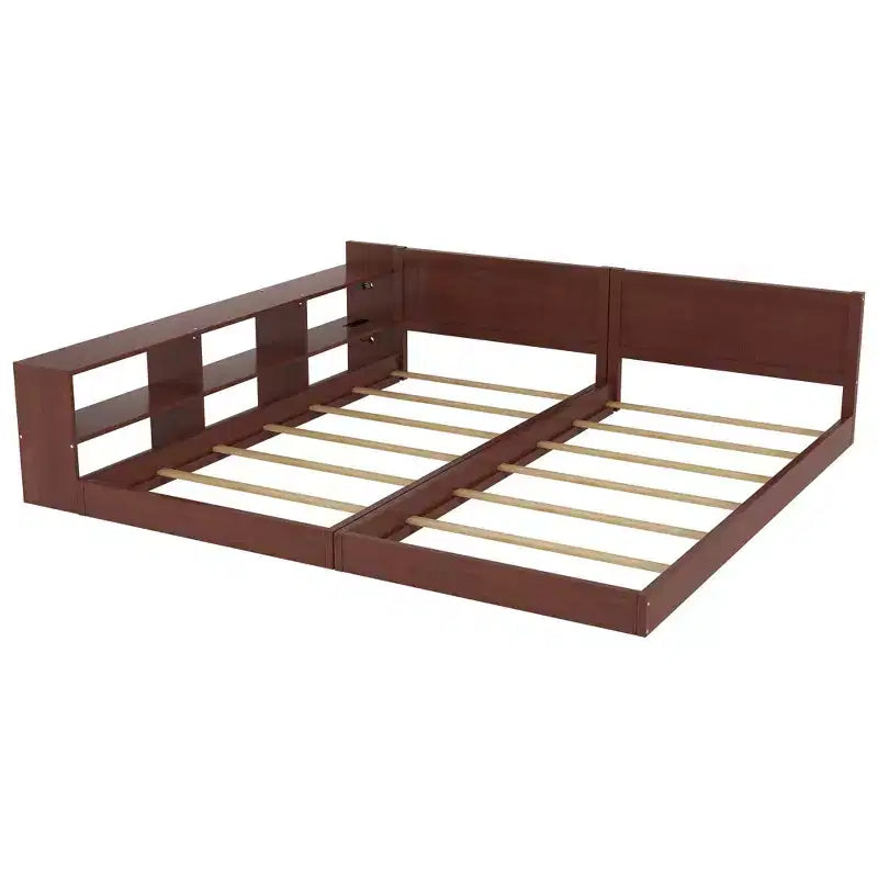 ModernLuxe Lit Double Superposé avec Rangement, Lumières LED et Station de Recharge, Convertible en 2 Lits Jumeaux pour Enfants