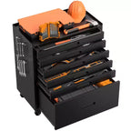 34.3 Servante d'atelier à 6 tiroirs, Organiseur de rangement mobile pour petites pièces et outils
